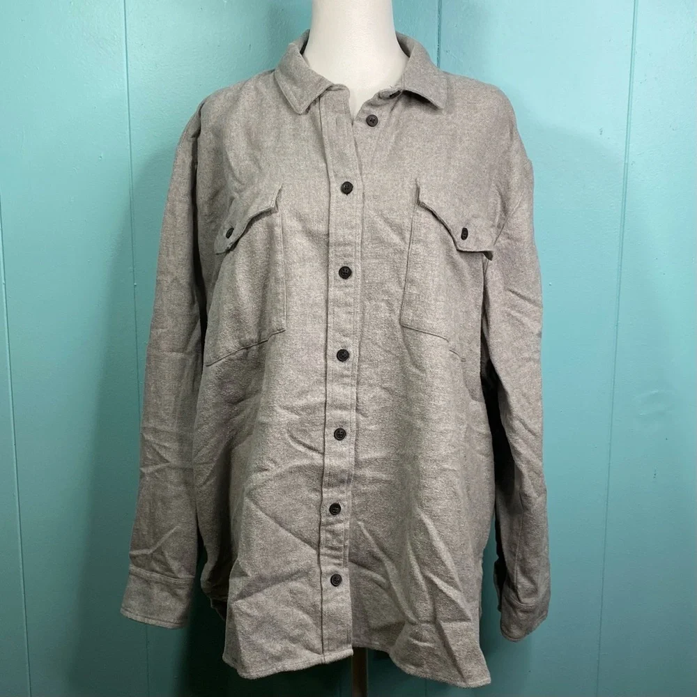 Madewell Size XXL Flannel Flap-Pocket Oversized Ex-Boyfriend Shirt - Picture 4 of 12
